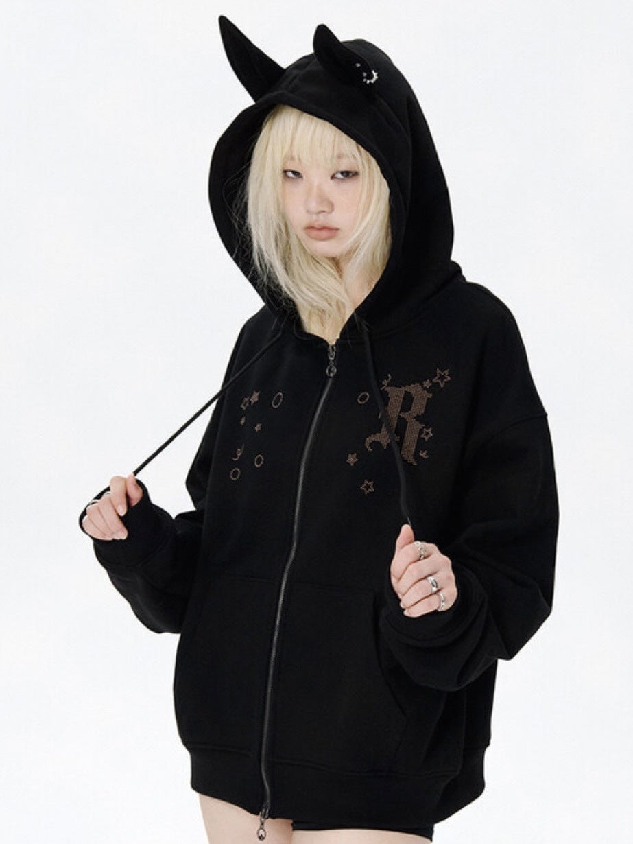 【runningHIGH】EAR ZIP UP HOODE / 【ランニングハイ】イヤージップアップパーカー