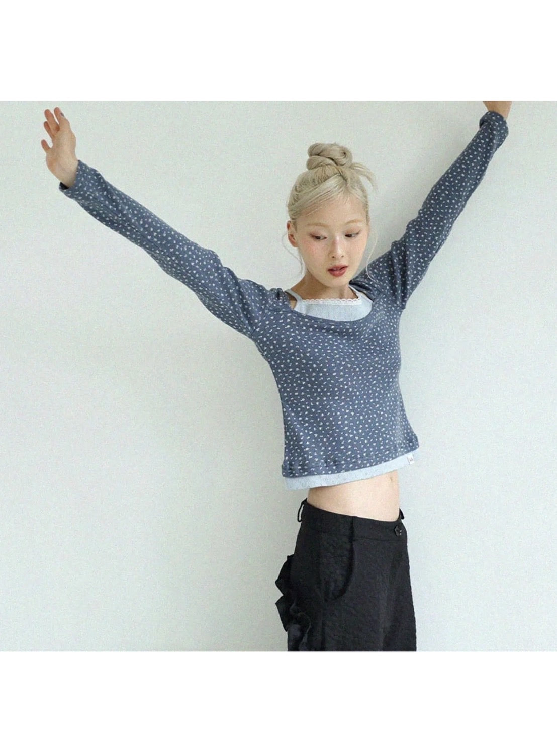 12/21 20:00 再販【Uglyshadow】FLOWER LAYERED T-SHIRT