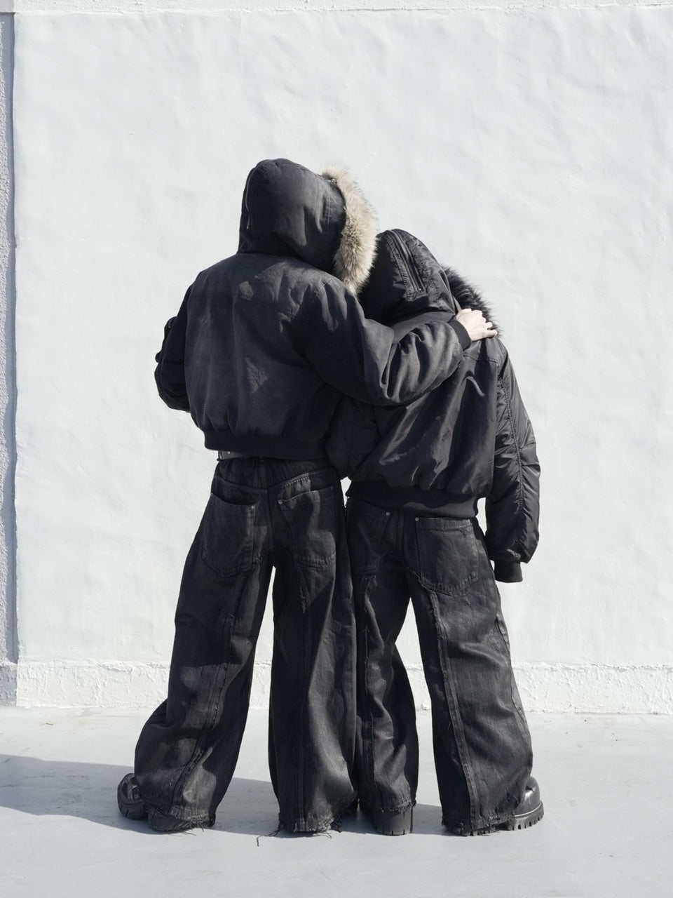 【CHIKASHITSU PLUS HIGH】Washed coating denim pants