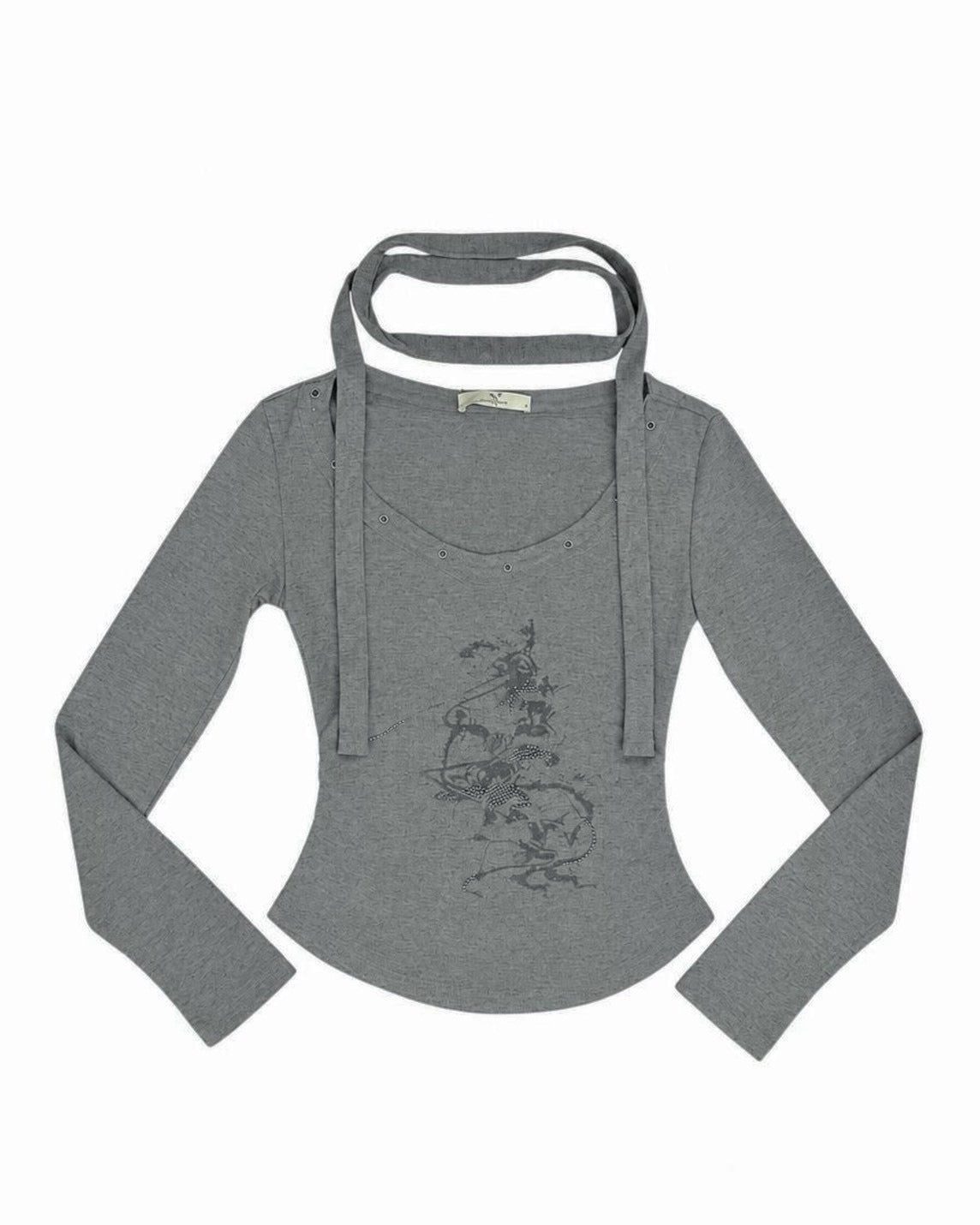 受注制【nmtc+】tie set u-neck long sleeve tee (3color)