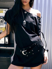6/6 20:00発売【NOT KNOWING】Eyelet Belted Dress