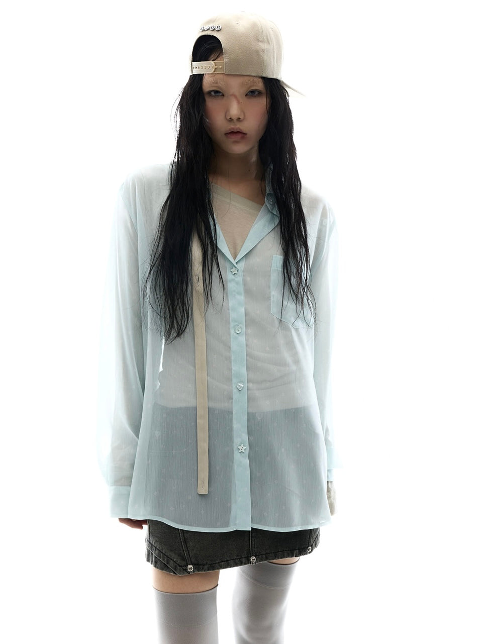 【OJOS】Graphic Sheer Shirts