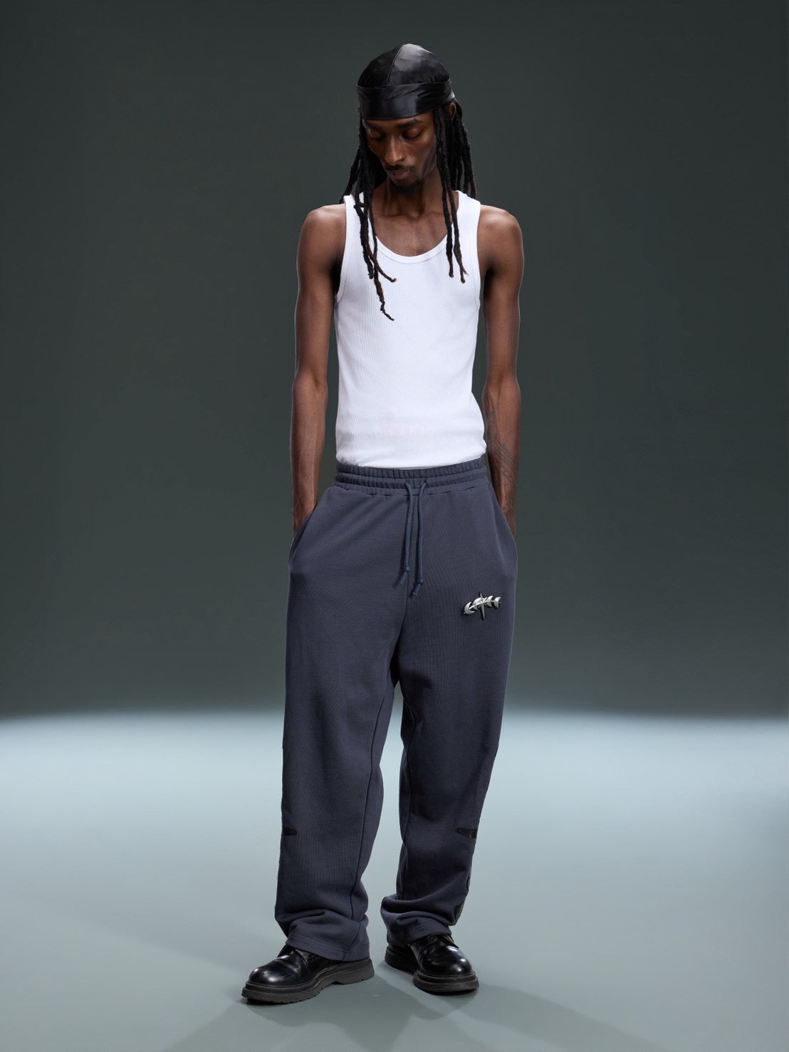 【The Boy Has No Patience】LEATHER PATCH PANTS