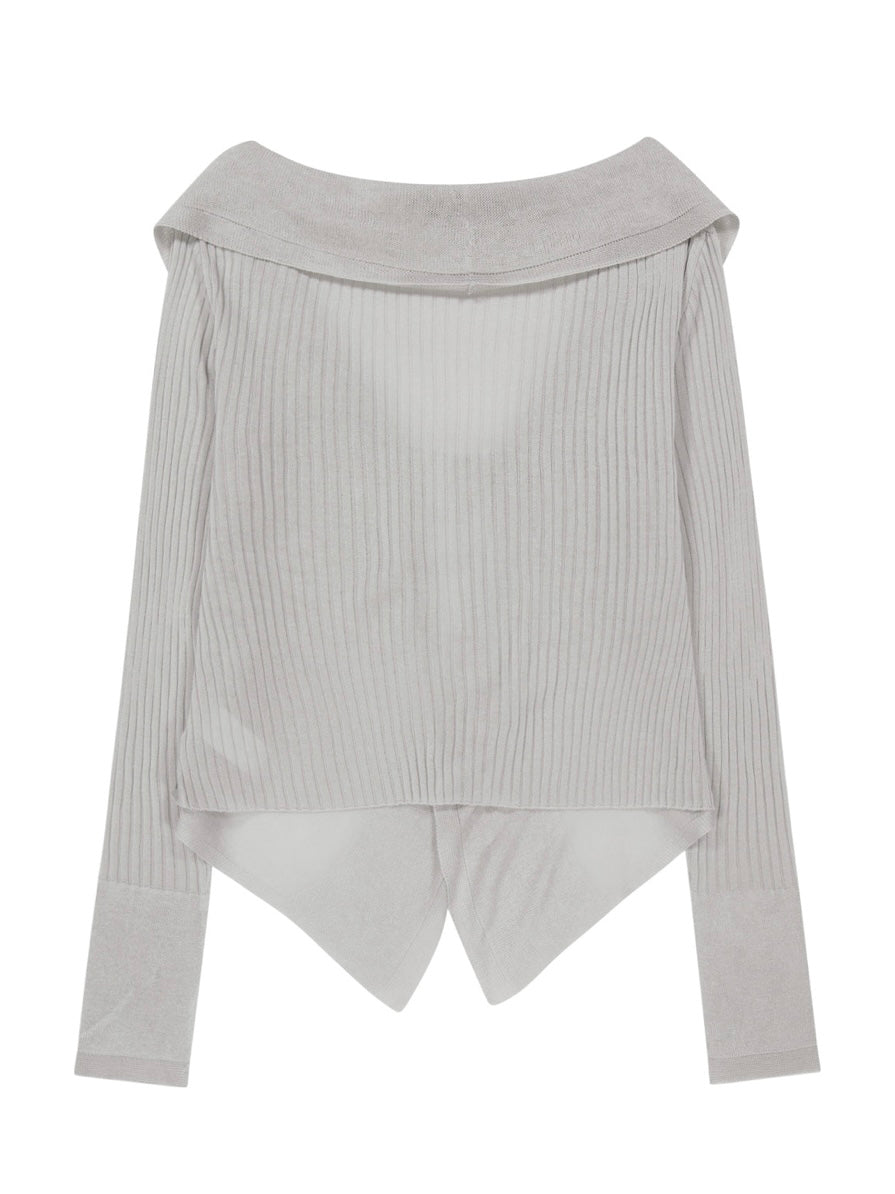 【OJOS】Ruffled Drape Cardigan