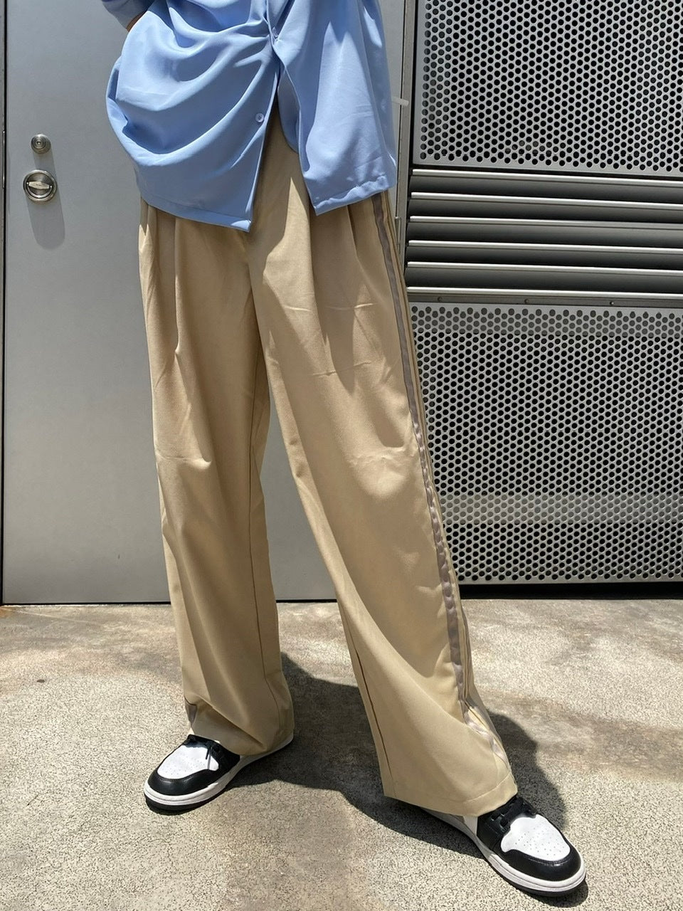 受注制【Chikashitsu +】side line slacks (3color)