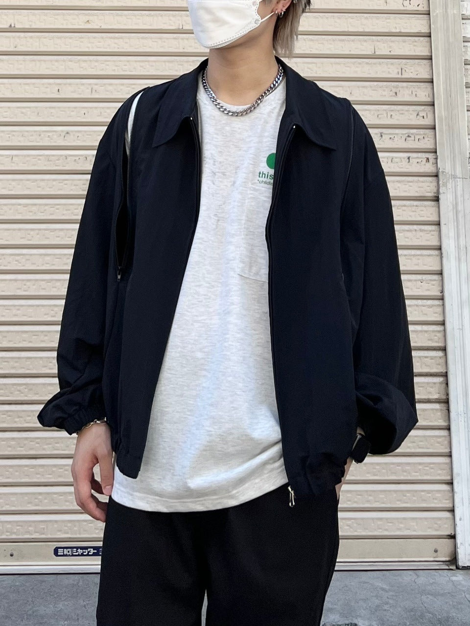 受注制【Chikashitsu +】shoulder slit design blouson (3color)