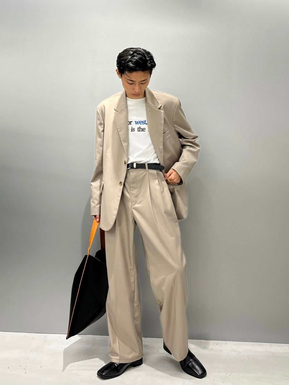 【Chikashitsu +】set up straight slacks (4color)