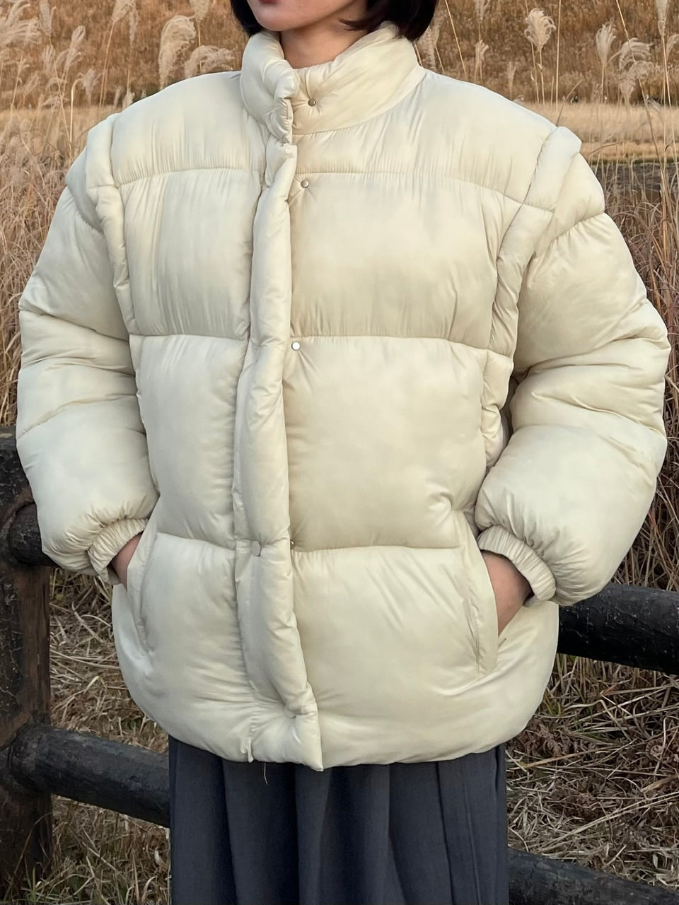 受注制【Chikashitsu +】2way padding jacket (4color)