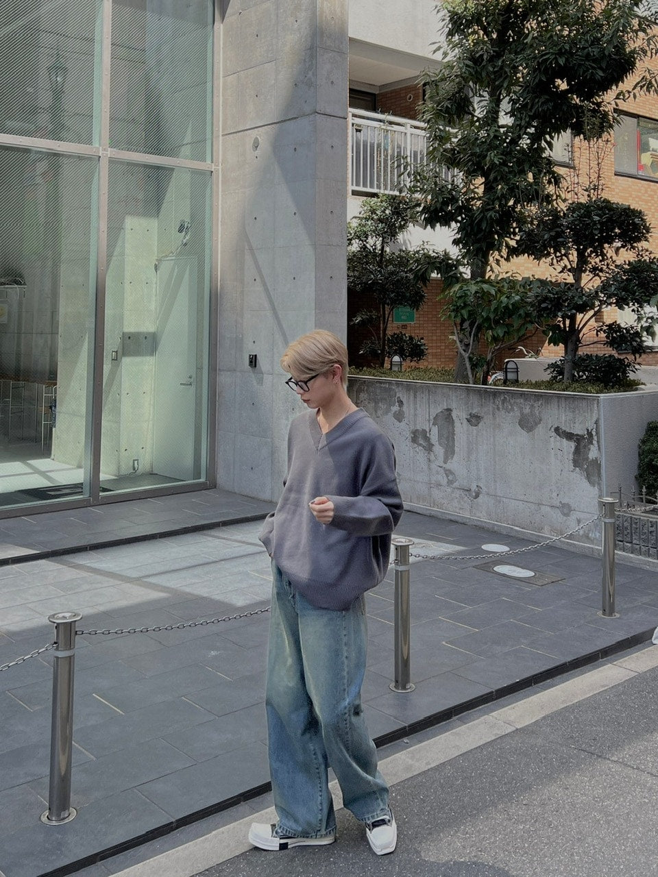 大阪店WEB限定受注制【Chikashitsu +】vintage color wash wide denim pants (3color)