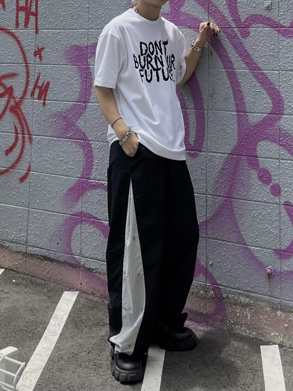 大阪店WEB限定受注制【Chikashitsu +】snap nylon ballon pants (2color)