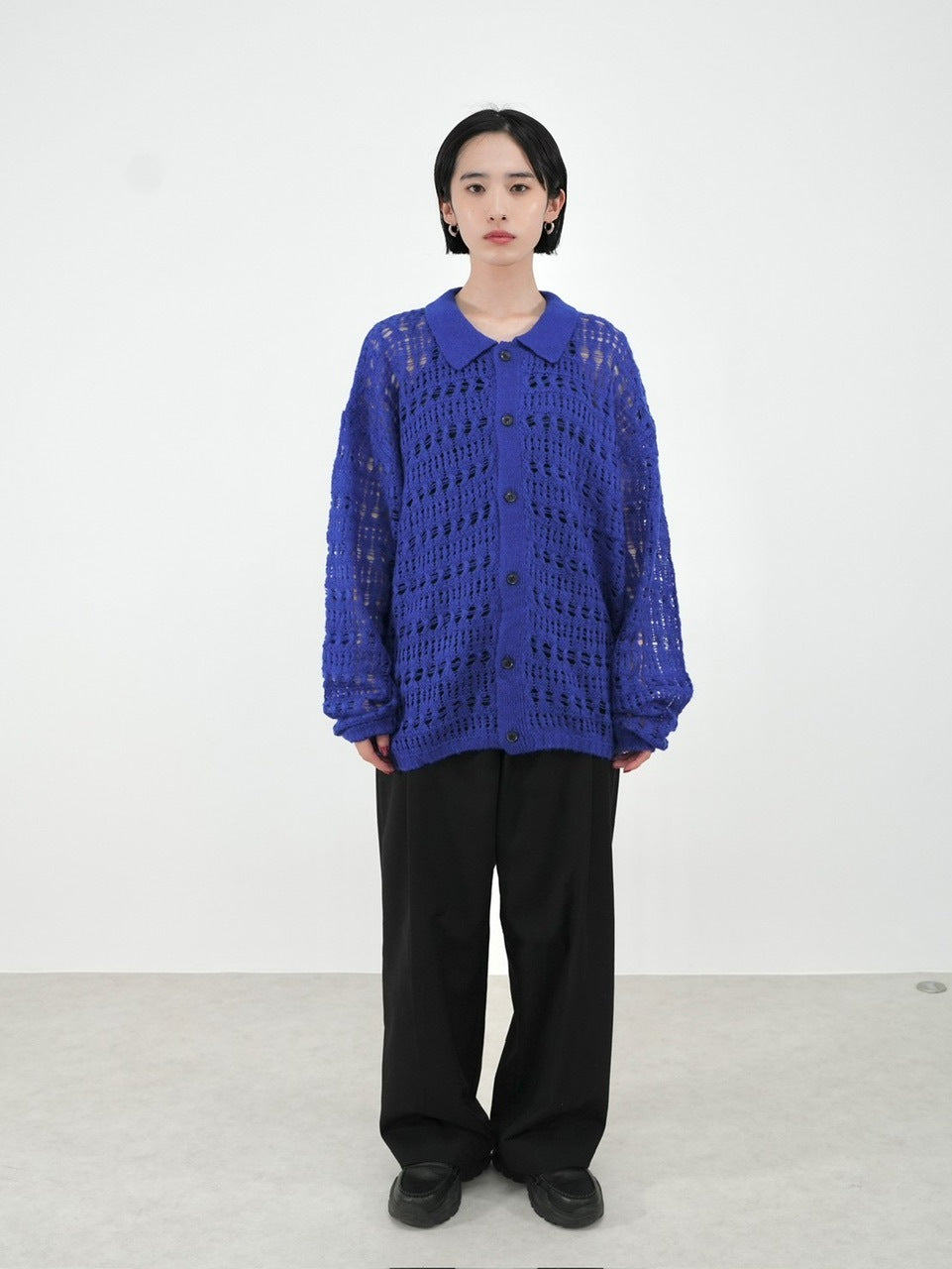 受注制【Chikashitsu +】pastry collar knit cardigan (5color)