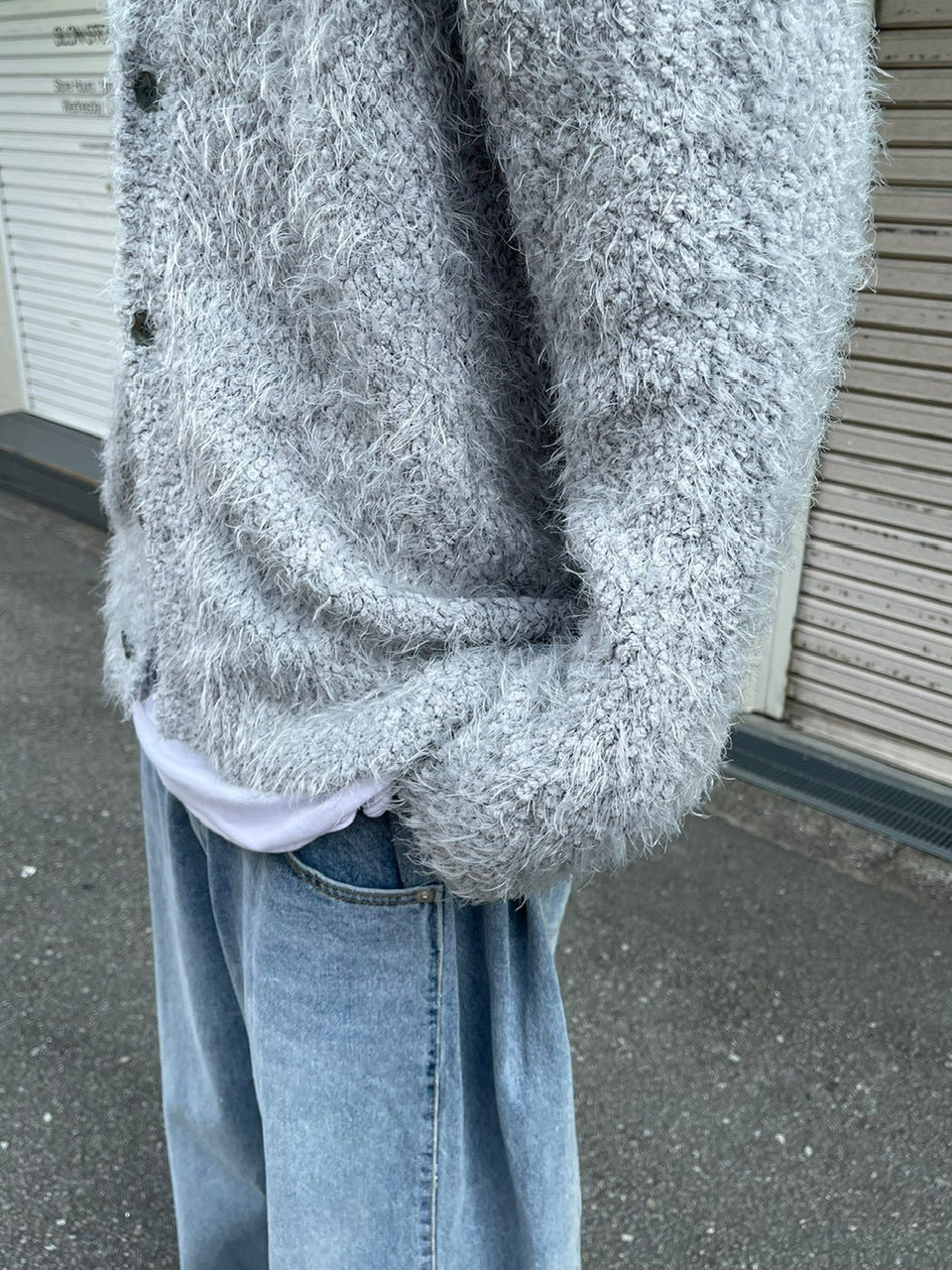 受注制【Chikashitsu +】bookle hairly cardigan (3color) / 【チカシツプラス】バックルヘアリー長袖カーディガン