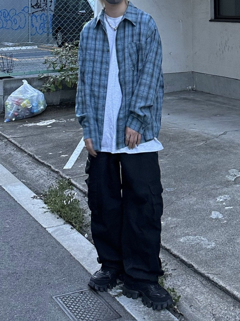 大阪店WEB限定受注制【Chikashitsu +】linen check shirt (3color)