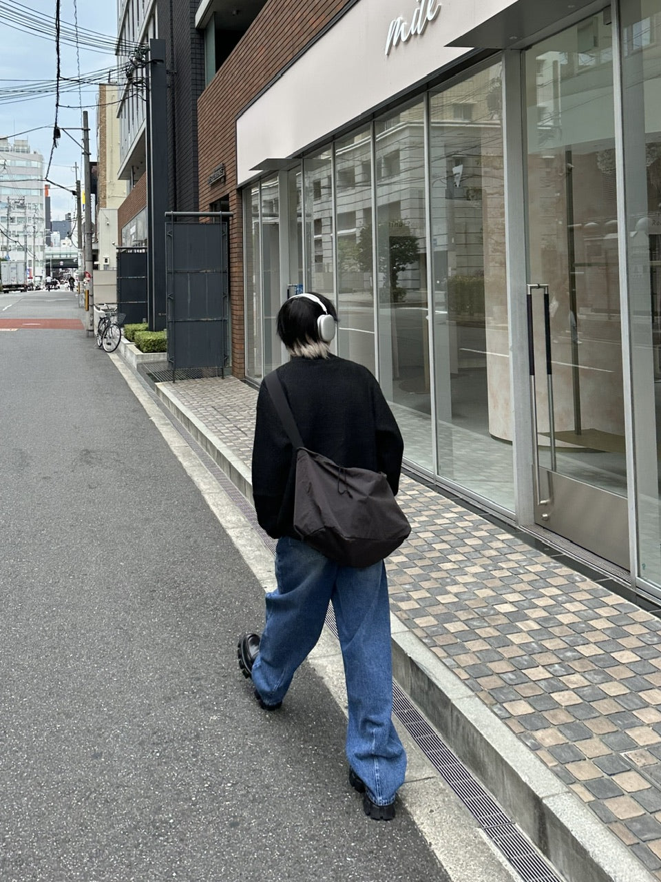 大阪店WEB限定受注制【Chikashitsu +】washing wide denim pants (2color)