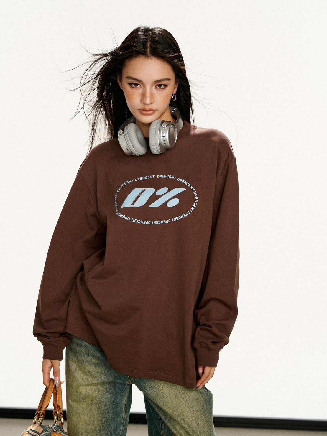 【Dpercent】Front Logo Sweater