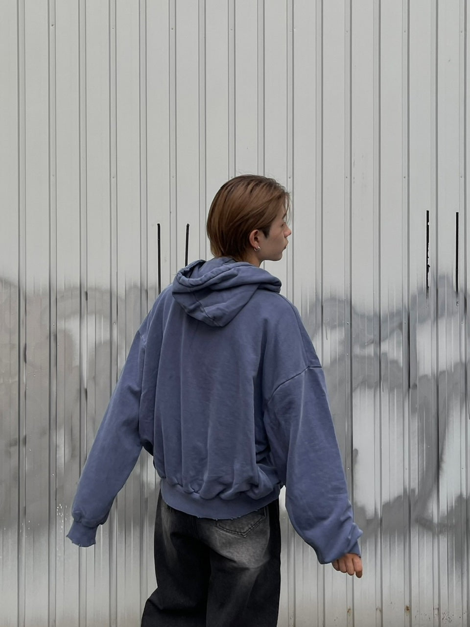 大阪店WEB限定受注制【Chikashitsu +】damage zip up hoodie (3color) / 【チカシツプラス】ダメージ長袖ジップアップパーカー