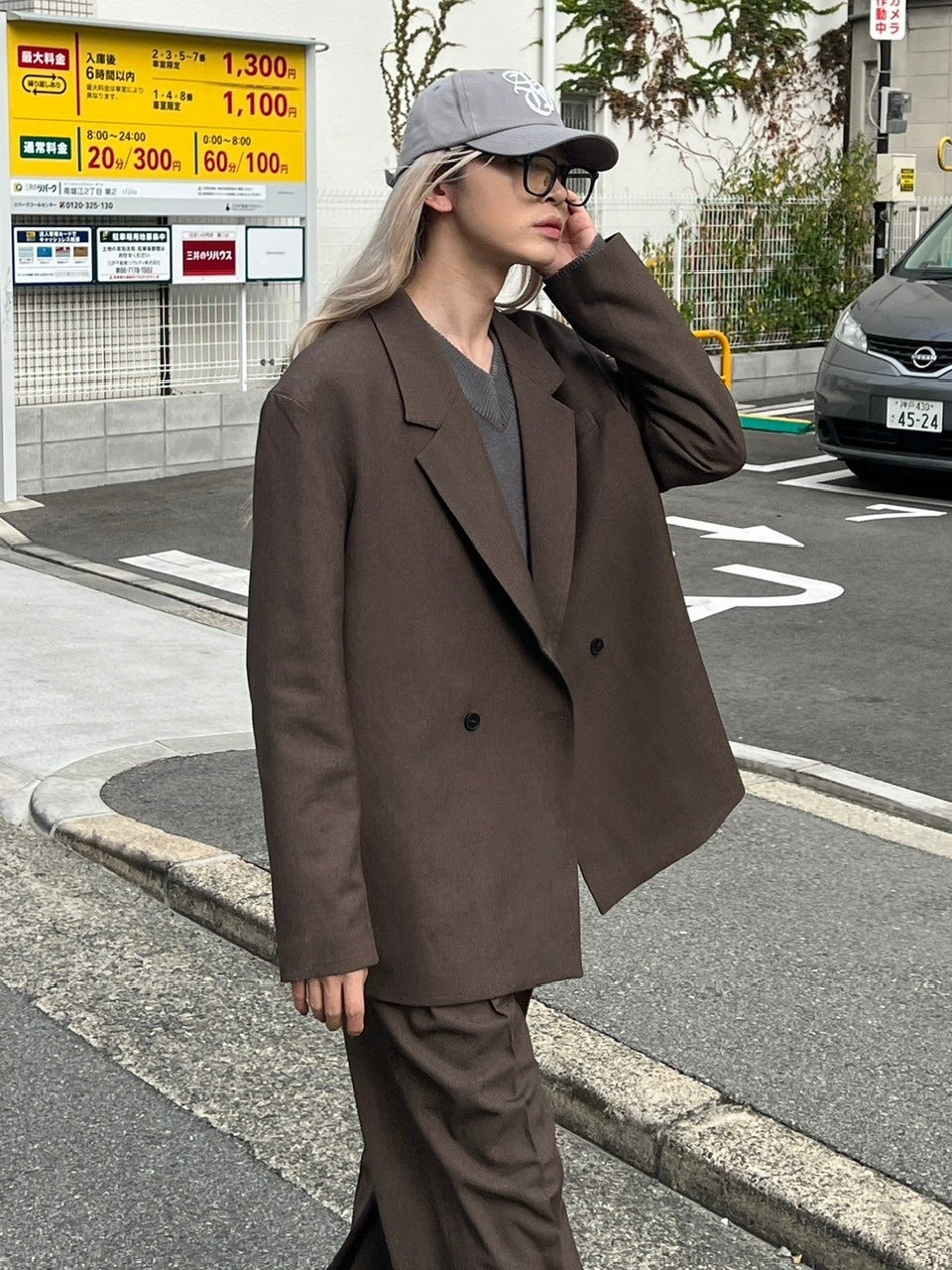 受注制【Chikashitsu +】set up overfit double jacket (3color)