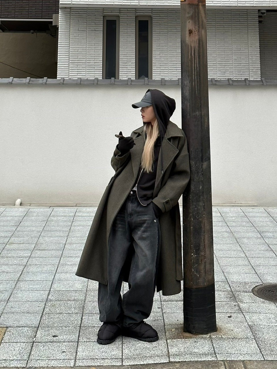 大阪店WEB限定【Chikashitsu +】oversized wool double coat (2color)