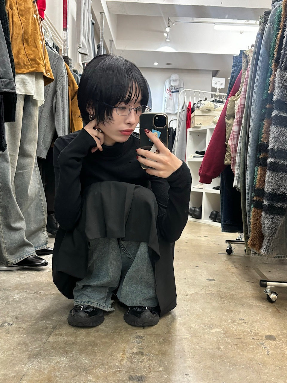 受注制【Chikashitsu +】pleats midi skirt (3color)