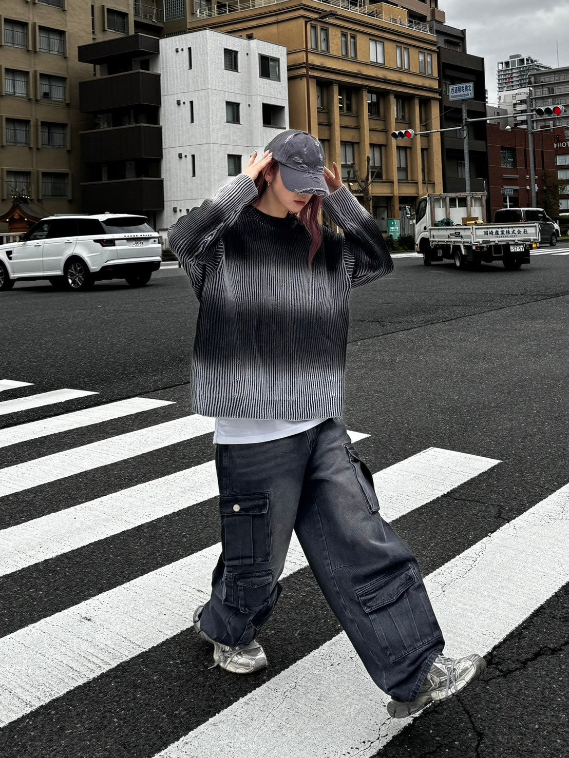 受注制【Chikashitsu +】bleach washing knit (3color) / 【チカシツプラス】ブリーチウォッシング長袖ニット