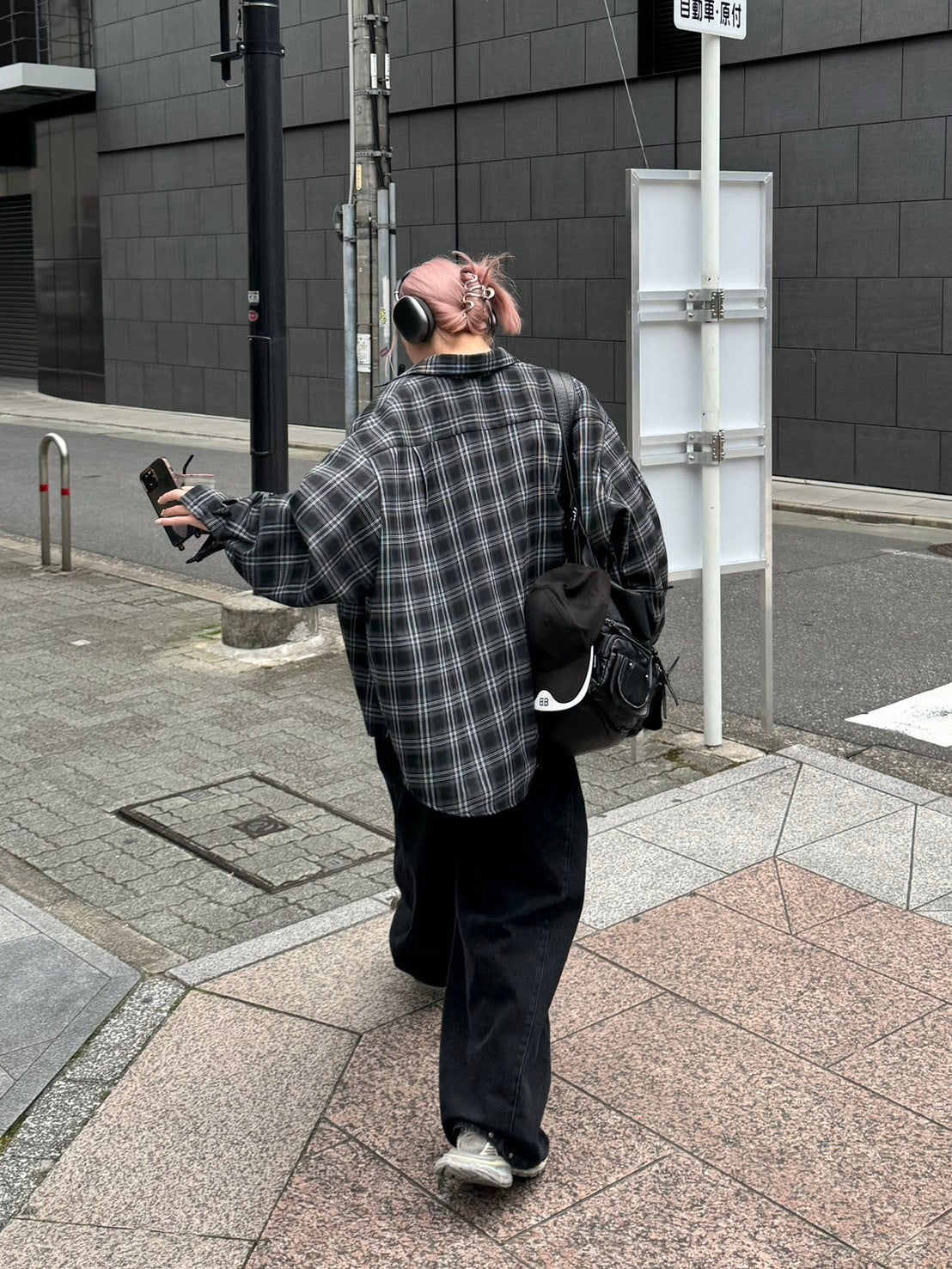 受注制【Chikashitsu +】oversized check shirt