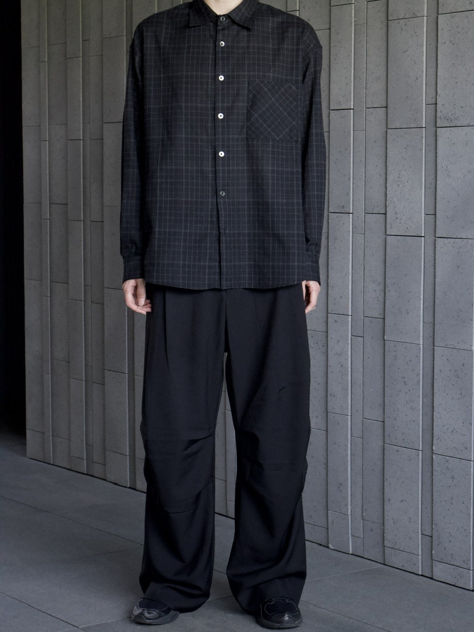 東京店WEB限定【Chikashitsu +】glen check regular shirt(2color)