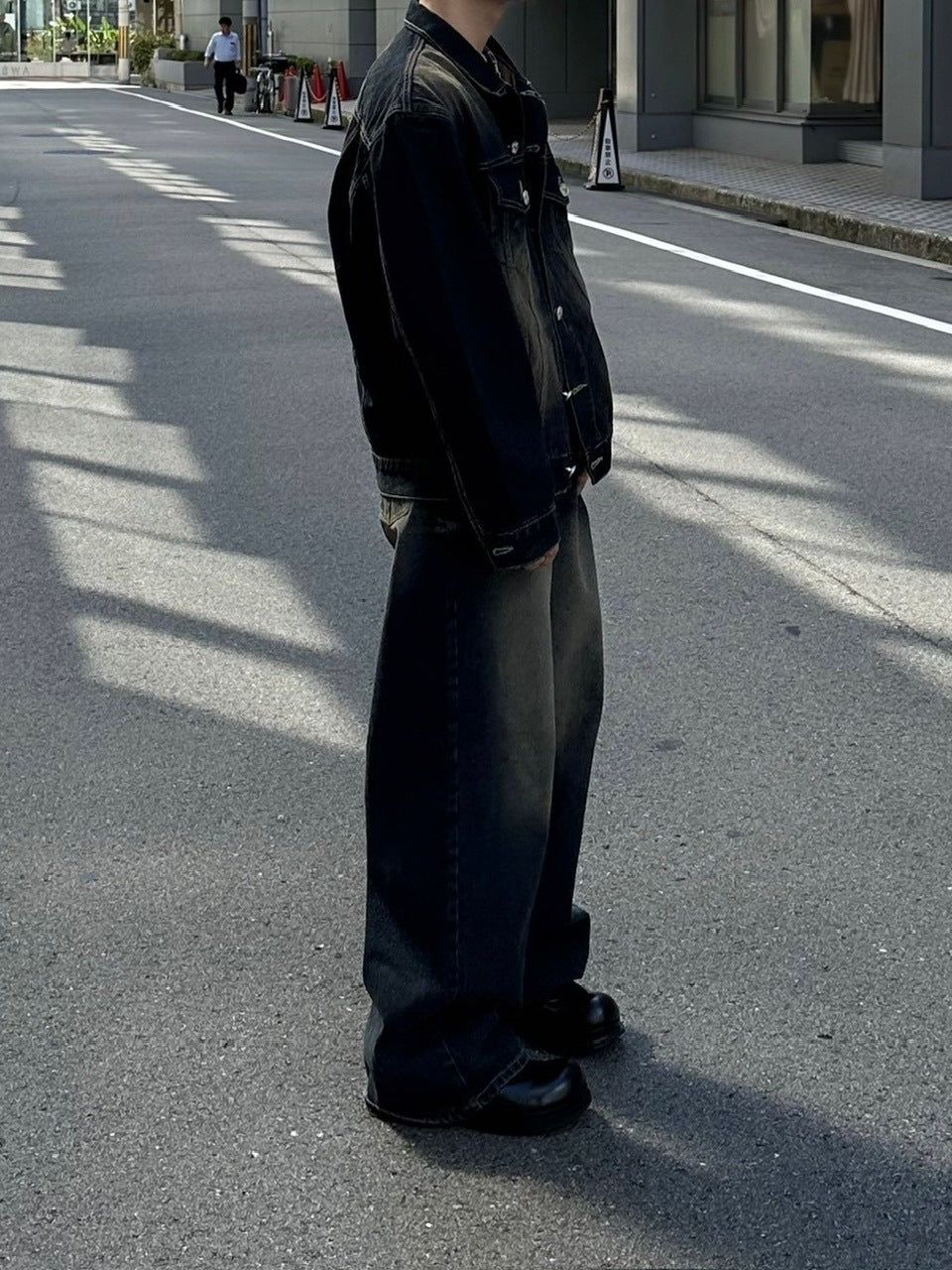 受注制【Chikashitsu +】vintage wash straight denim pants (2color) / 【チカシツプラス】ヴィンテージウォッシュストレートデニムパンツ