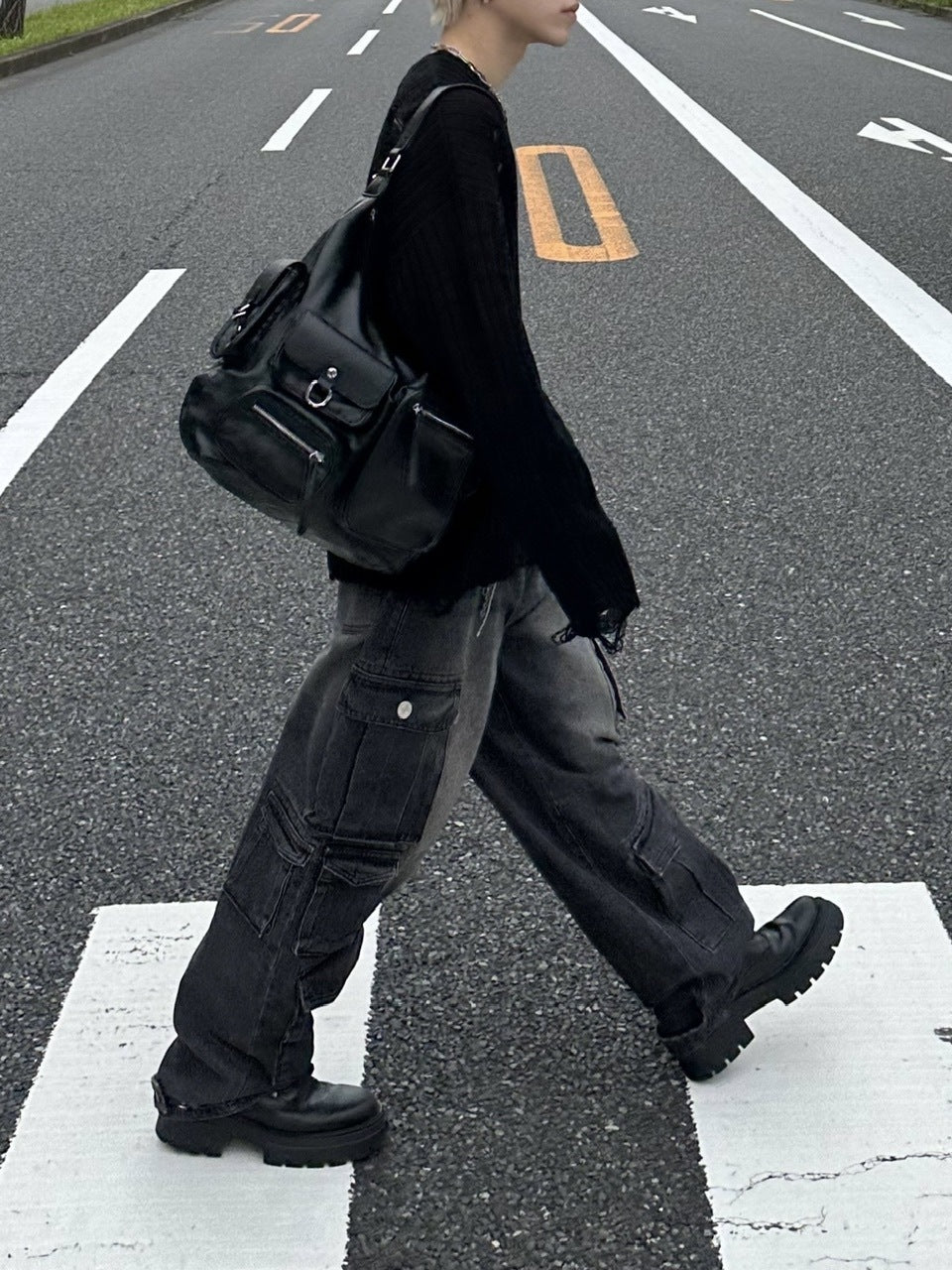 大阪店WEB限定【Chikashitsu +】overfit damage knit (3color)