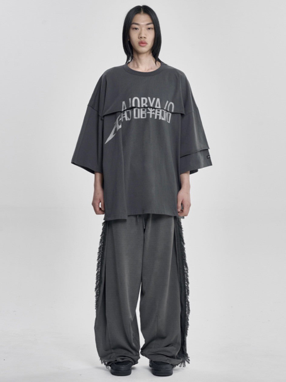 【AJOBYAJO】Tri Logo Mixed T-Shirt