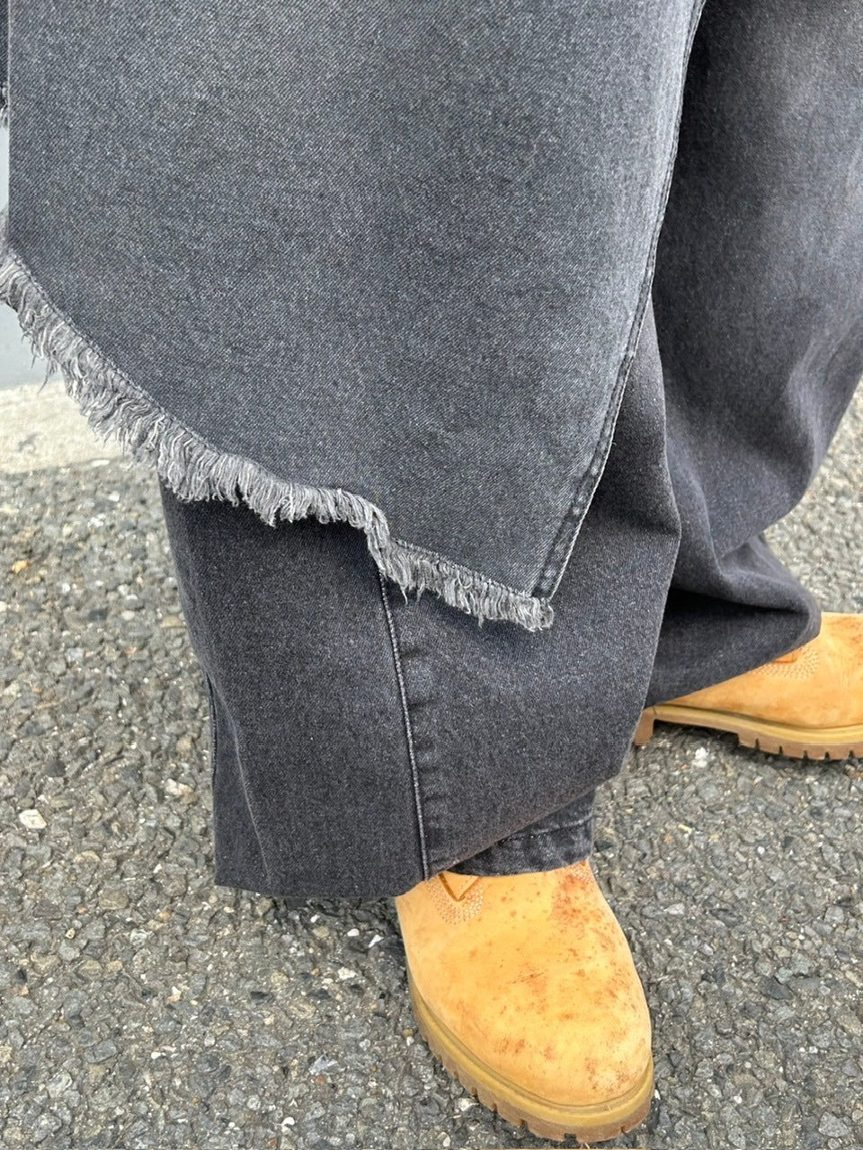 受注制【Chikashitsu +】wrapping design denim skirt (2color)