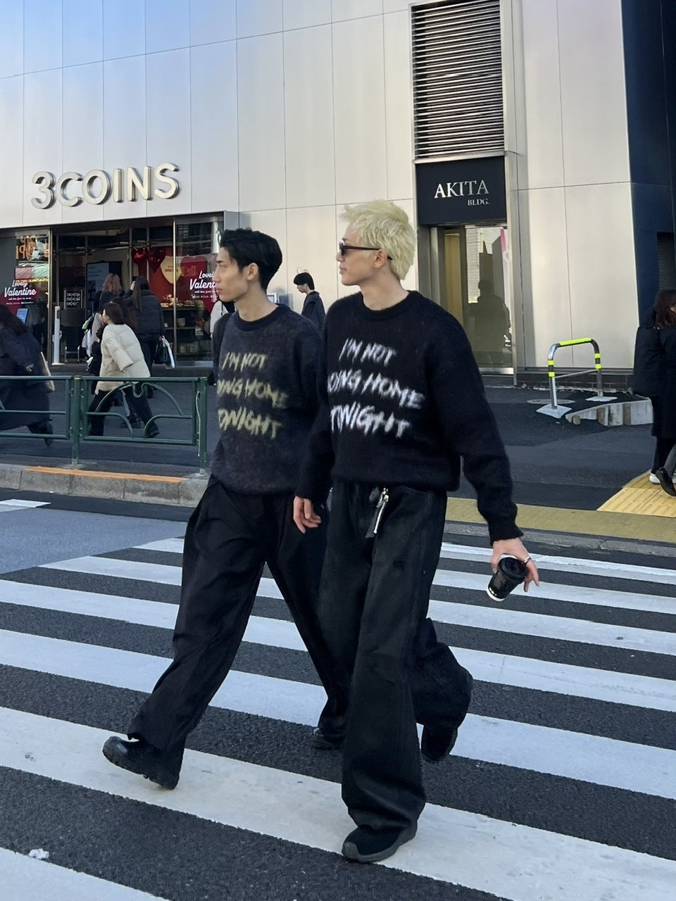 受注制【Chikashitsu +】unisex slogan knit (4color)