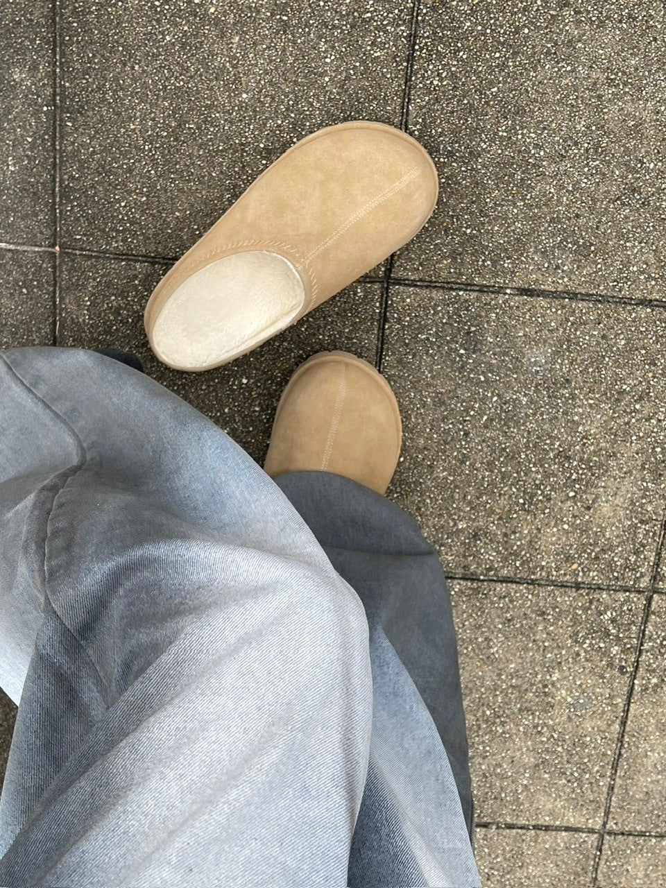 受注制【Chikashitsu +】volume toe suede mule (2color)