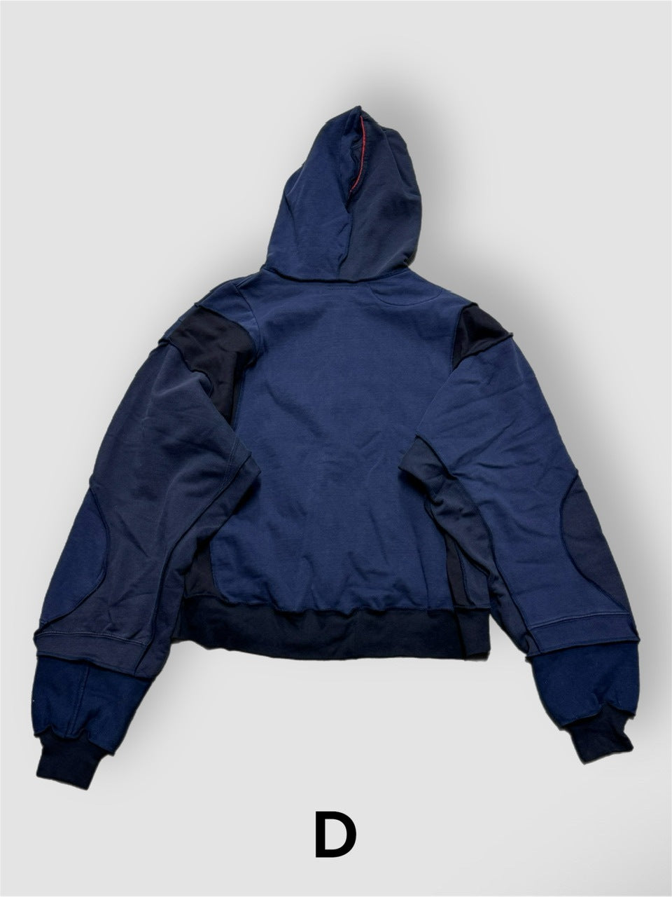 【Re +】double zip cutting switch hoodie (navy)