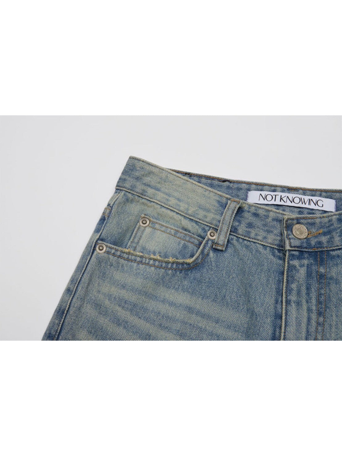 【NOT KNOWING】Destroyed Flared Jean