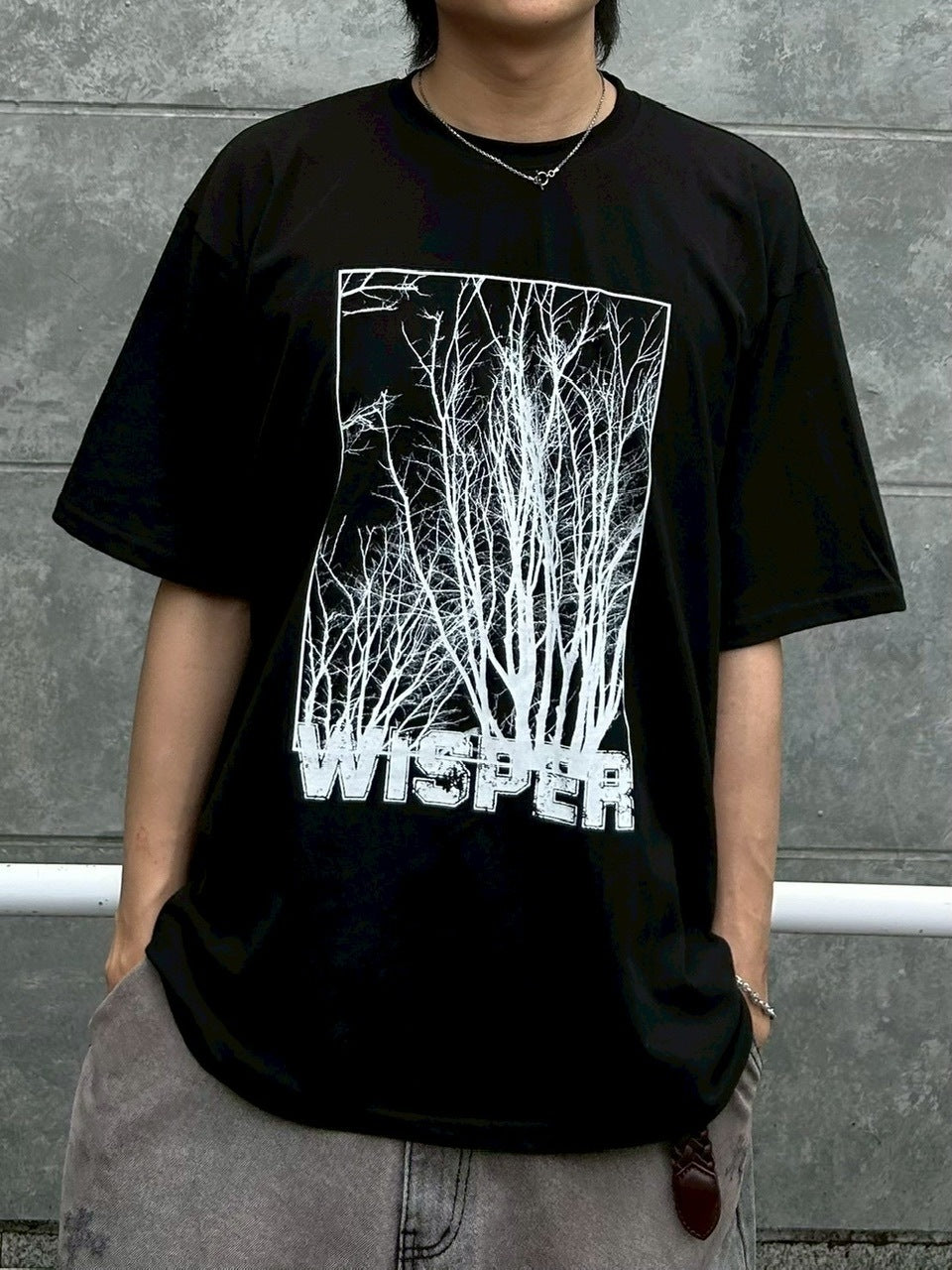 【Chikashitsu +】whisper tree t-shirt (3color) / 【チカシツプラス】ウィスパーツリープリント半袖Tシャツ