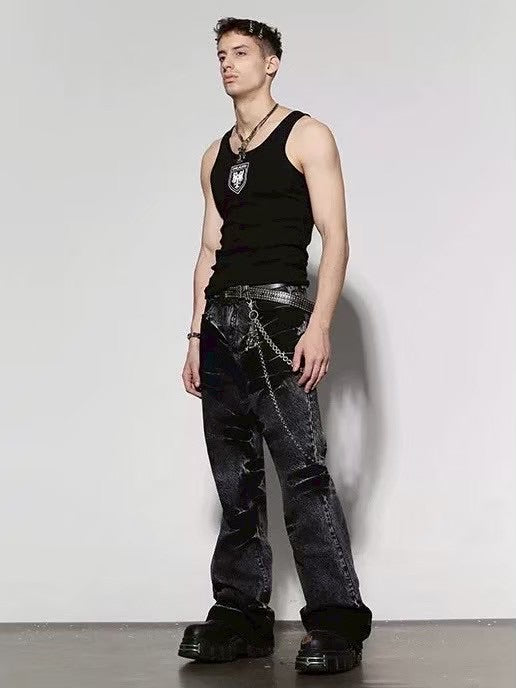 【DND4DES】MUSTACHE WASHED FLARED JEANS