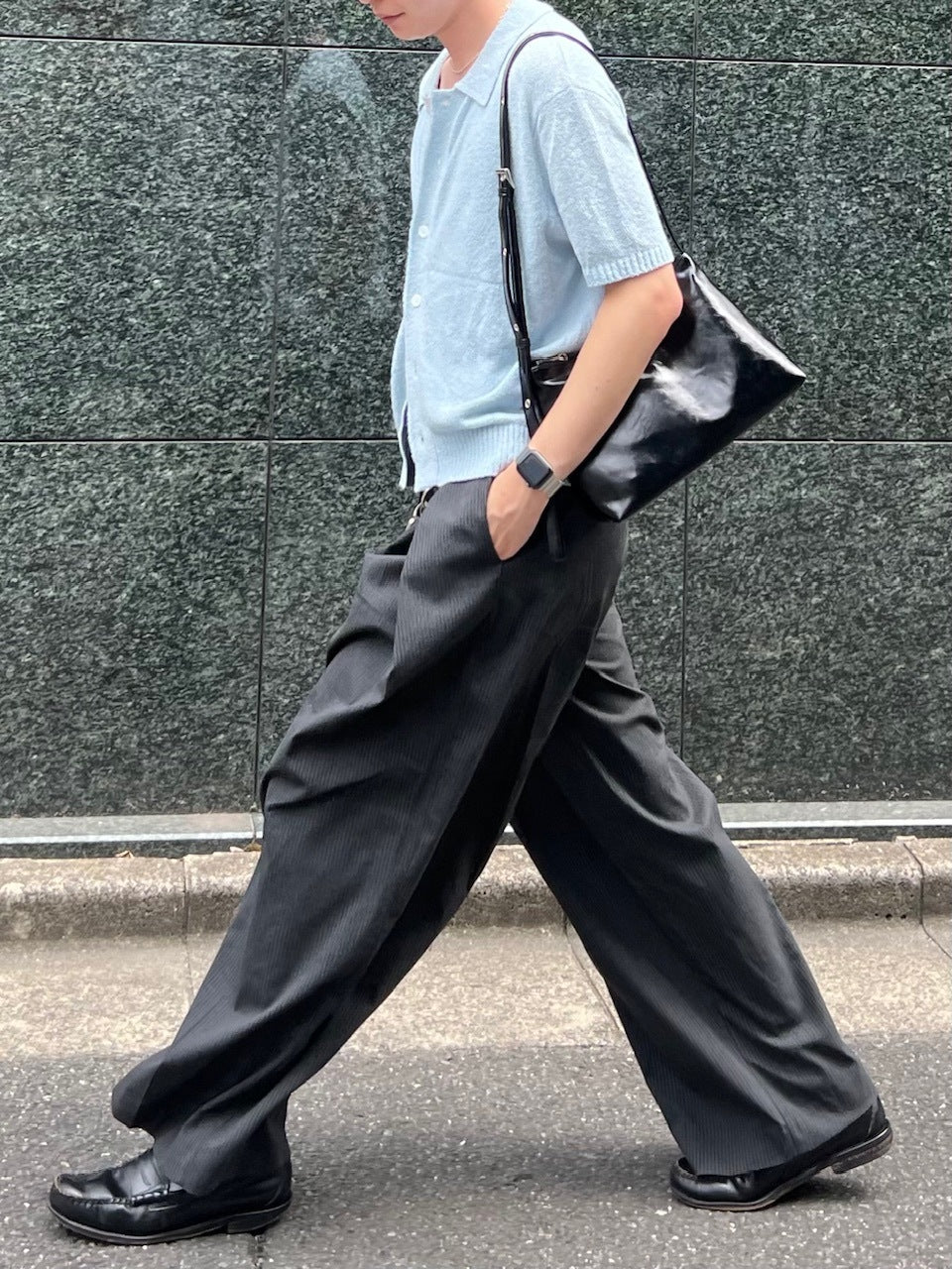 東京店WEB限定受注制【Chikashitsu +】boucle knit polo cardigan (2color) / 【チカシツプラス】ブークレニットポロカーディガン (2color)