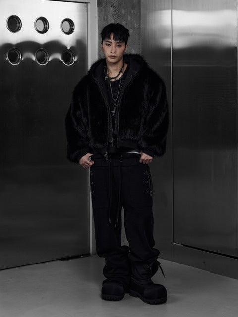 【Rosen Kreuz】EYELET EDGE Set-Up LAYERED SWEAT PANTS