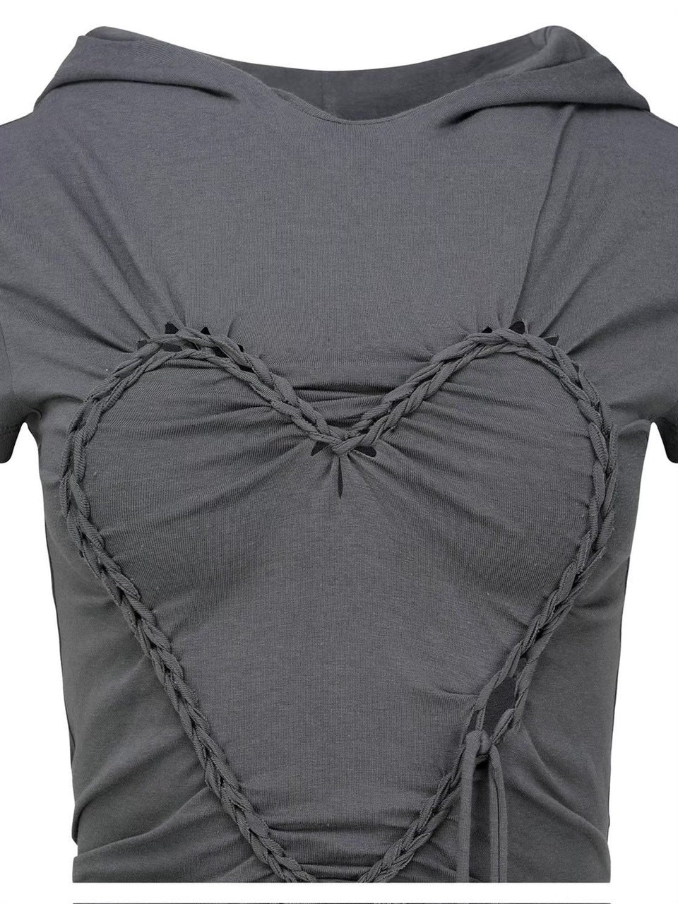 【NACHE】HEART BRAID HOODIE T-SHIRT