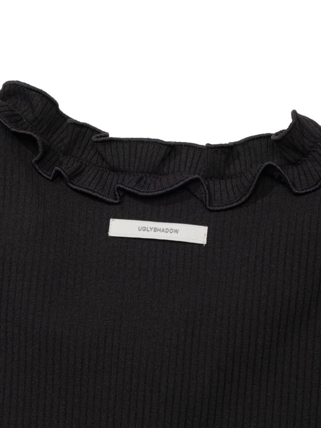 12/21 20:00 再販【Uglyshadow】RUFFLE RIBBED T-SHIRT