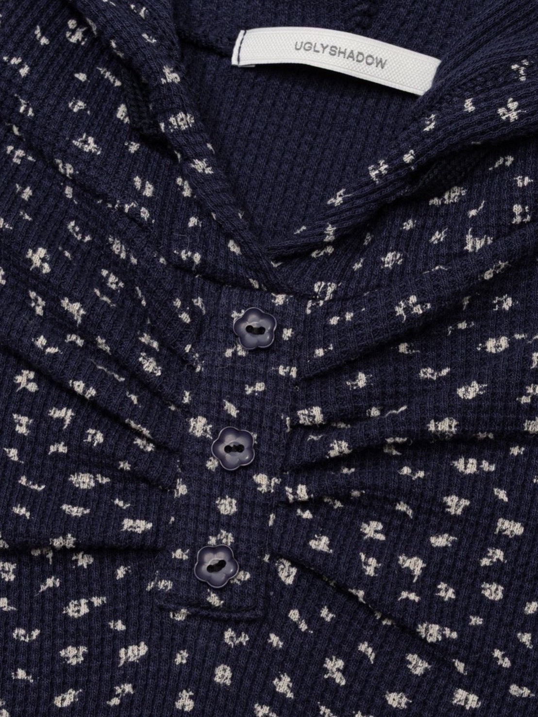 12/21 20:00 再販【Uglyshadow】FLOWER WAFFLE HOODIE