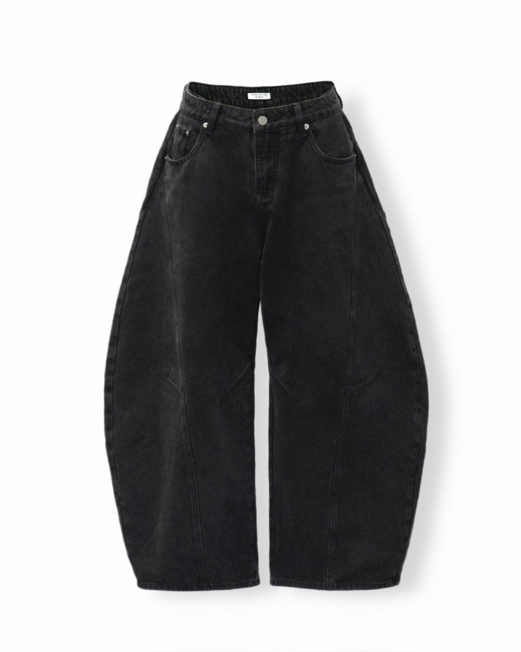 【CHIKASHITSU PLUS HIGH】Barrel leg curve denim pants