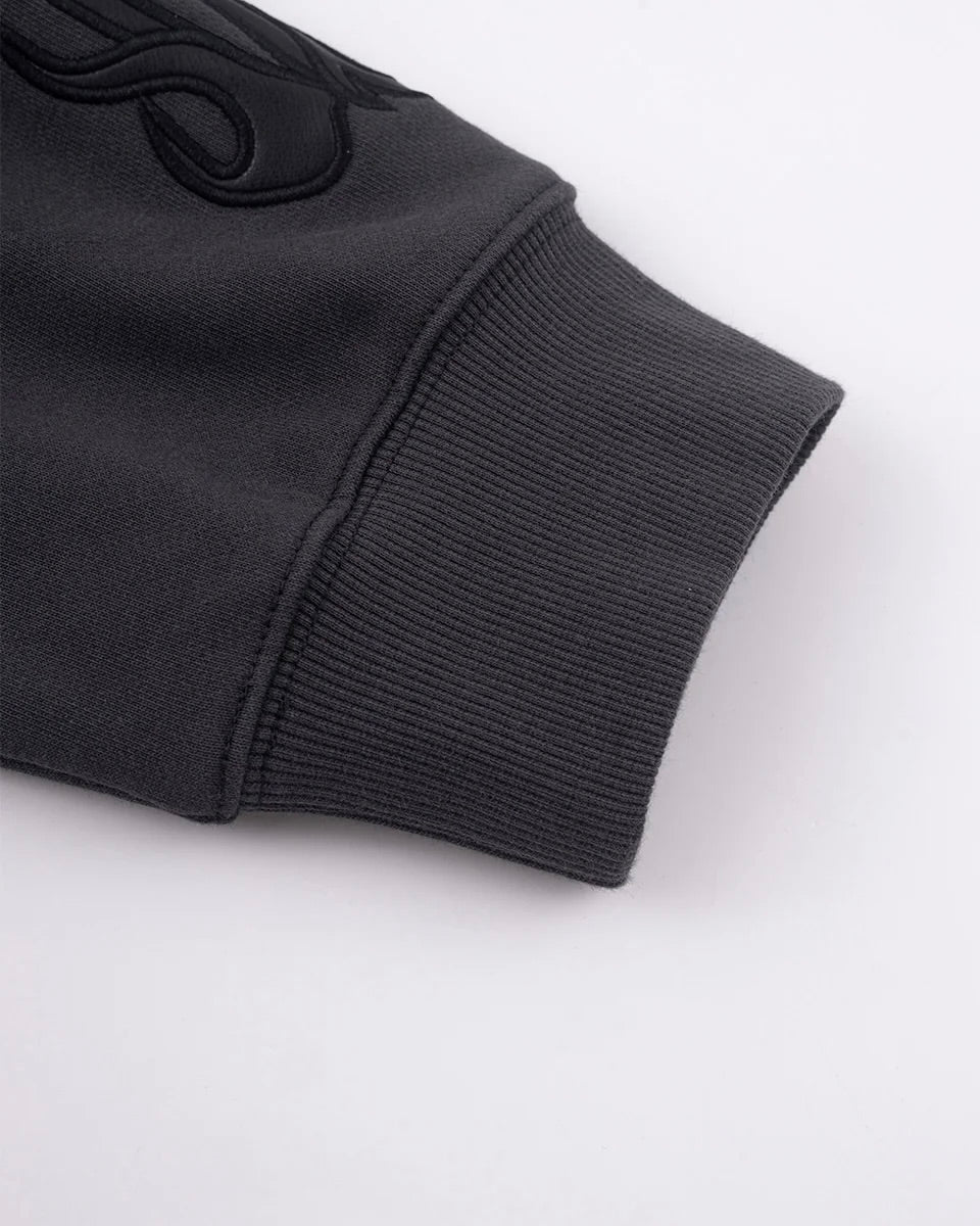 【SUPPLIER】Fire Bones Leather Patch Zip Hoodie
