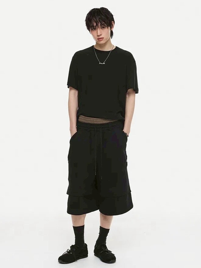 【DNSR】Cool Tencel Waffle Crop T-Shirt