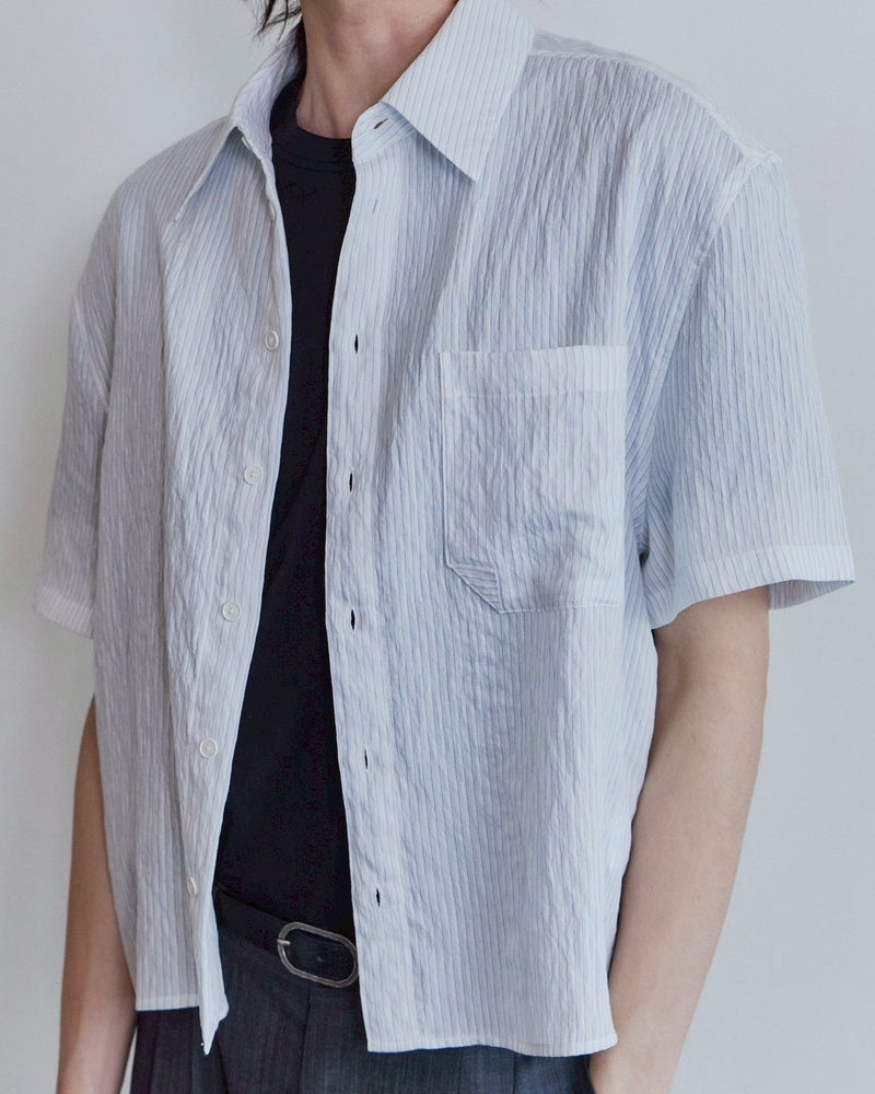 【Waviness】Sheer Origami Crop Half Shirts
