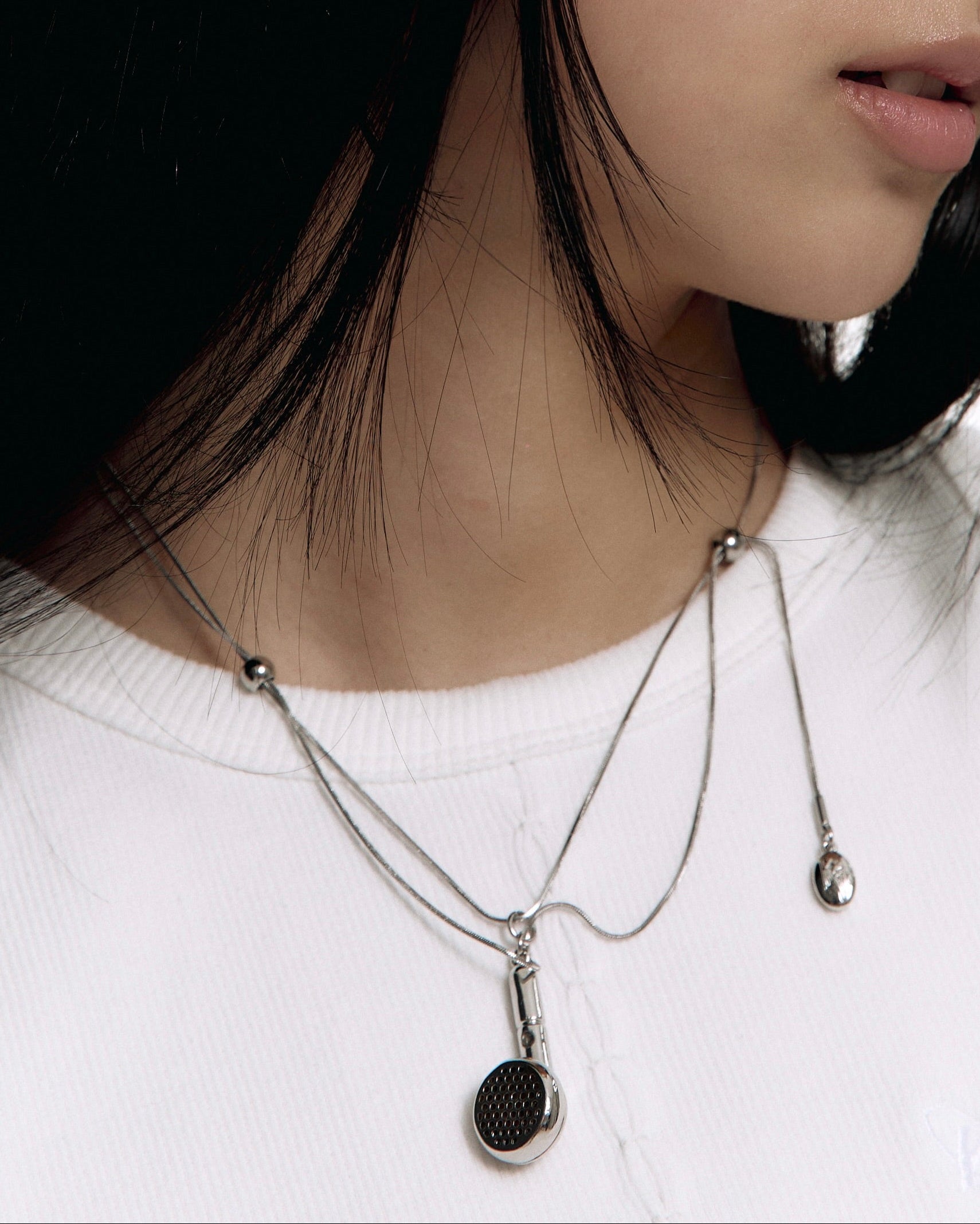【Kashiko】Layered Slide Earphone Necklace