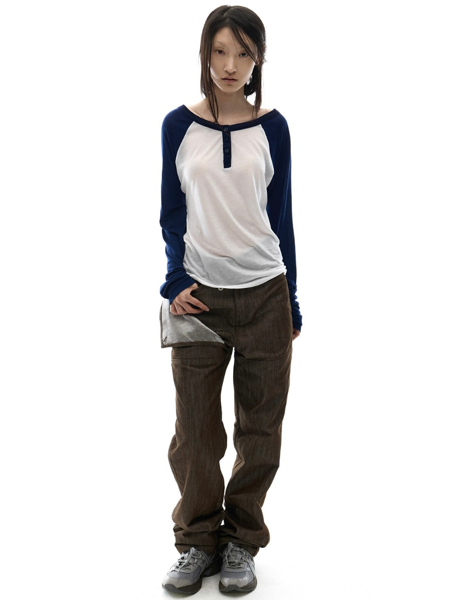 【OJOS】Metal Denim Pants