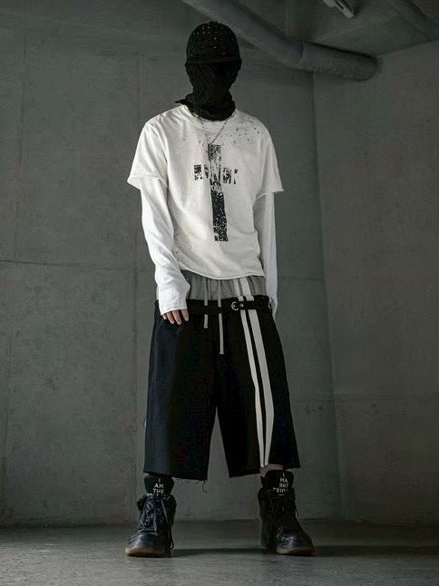 【roaringrad】Cross Damage Slub T-Shirt