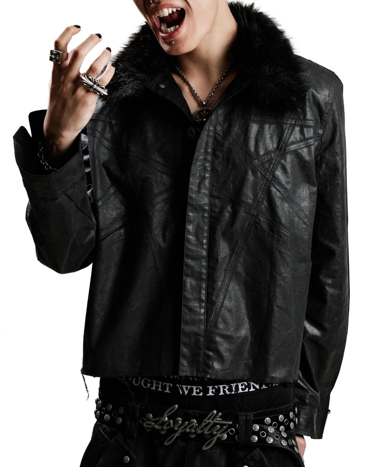 【Thought We Friends】Ryuk Fur Collar Workshirt