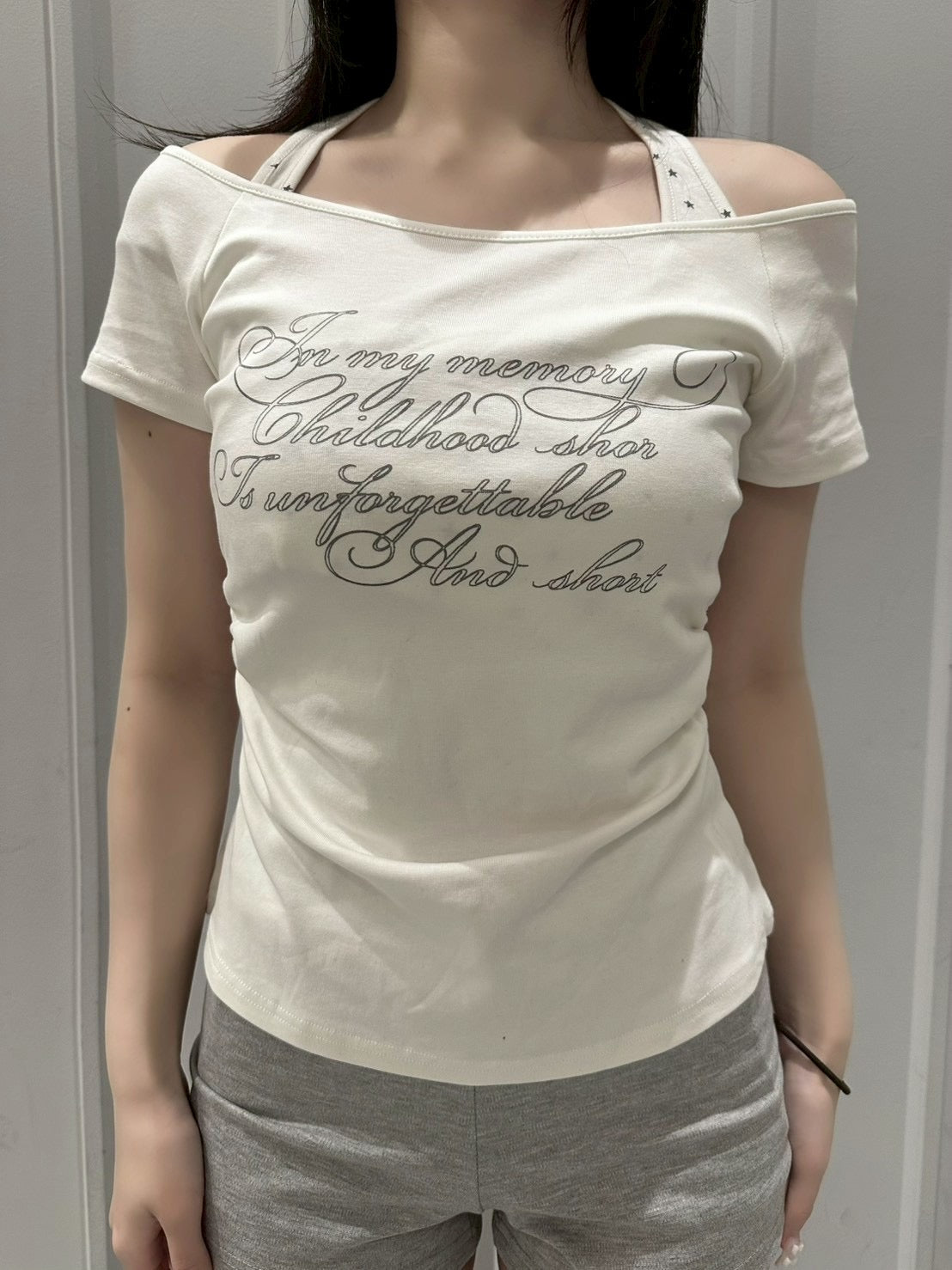 【nmtc+】Bijou Halter Layered Tee (3color)
